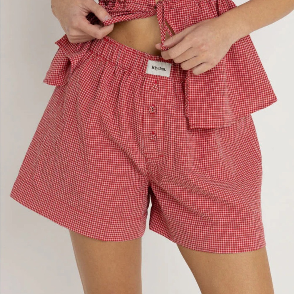 Red Halter Top and Shorts Set